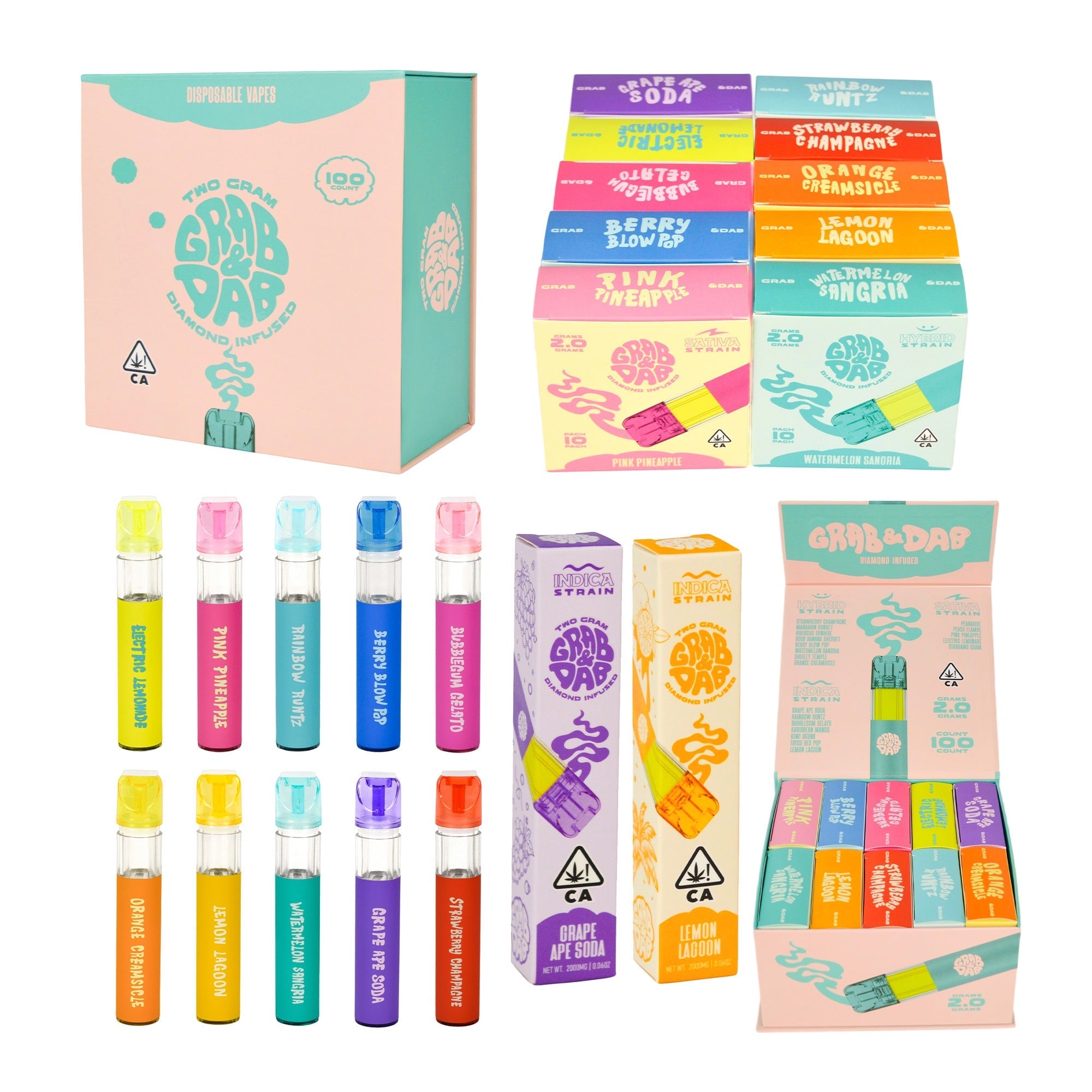 Grab & Dab 2g Disposable Vapes (500 Units / Per Lot)