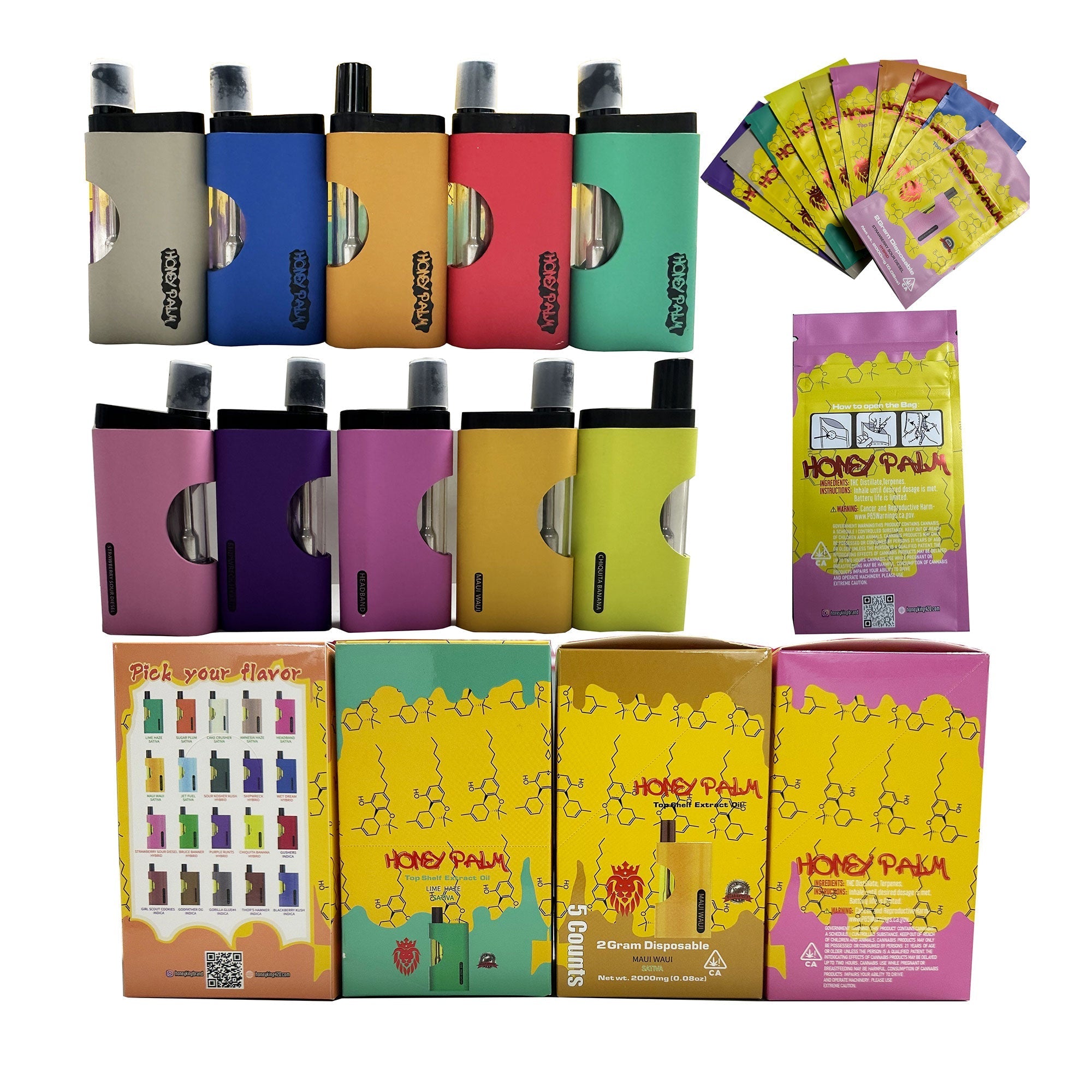 Honey Palm 2g Disposable Vapes (500 Units / Per Lot)