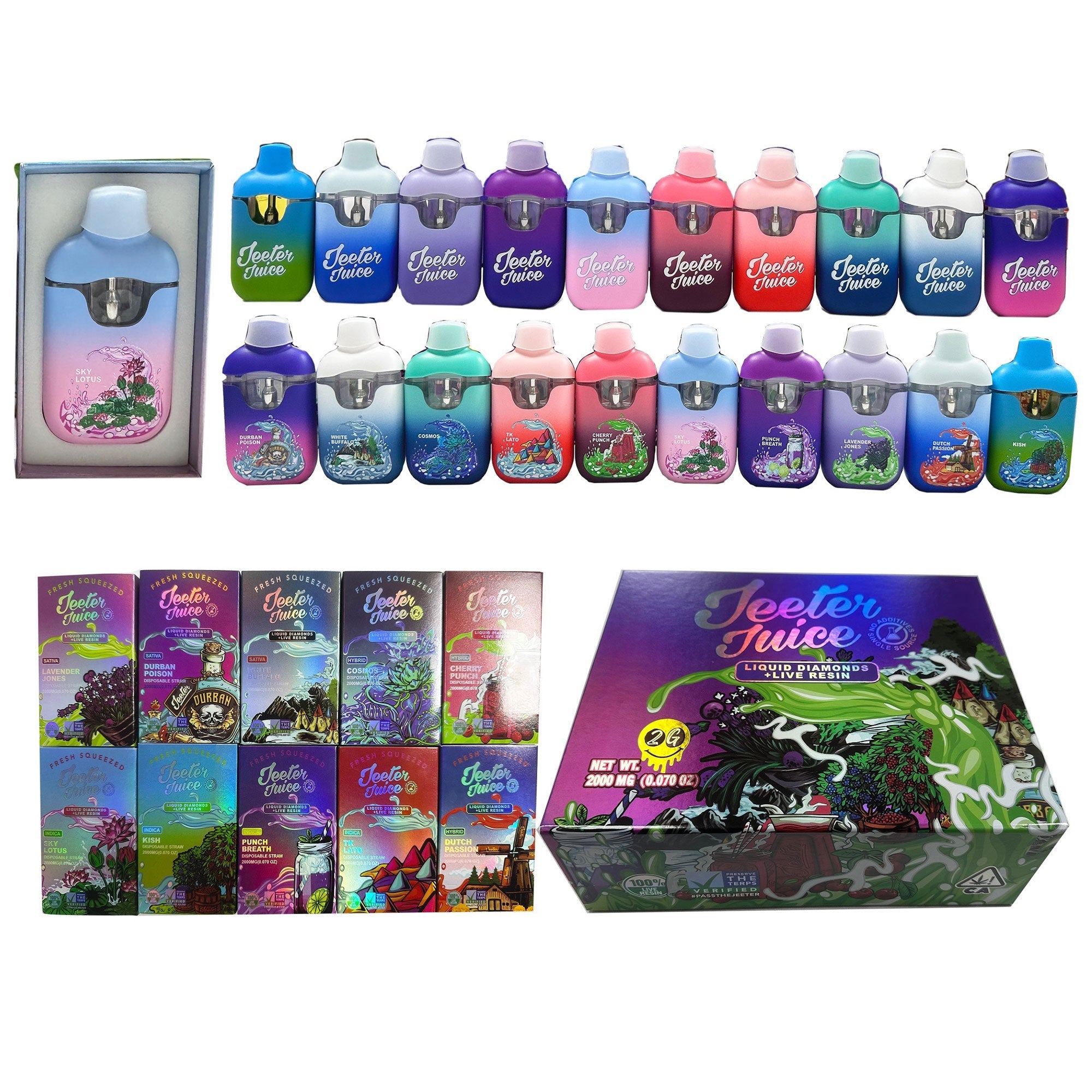 Jeeter Liquid Live 2g Disposable Vapes (500 Units / Per Lot)