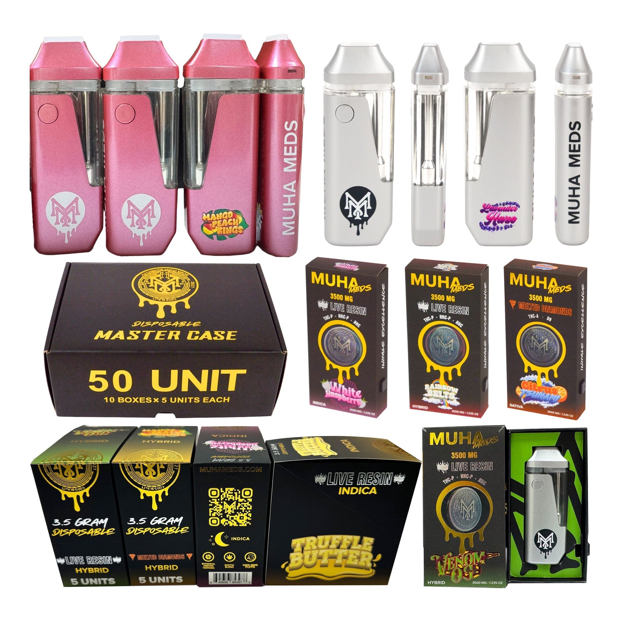 Muha Meds 3.5g Hemp Derivatives Disposable Vapes (500 Units / Per Lot)