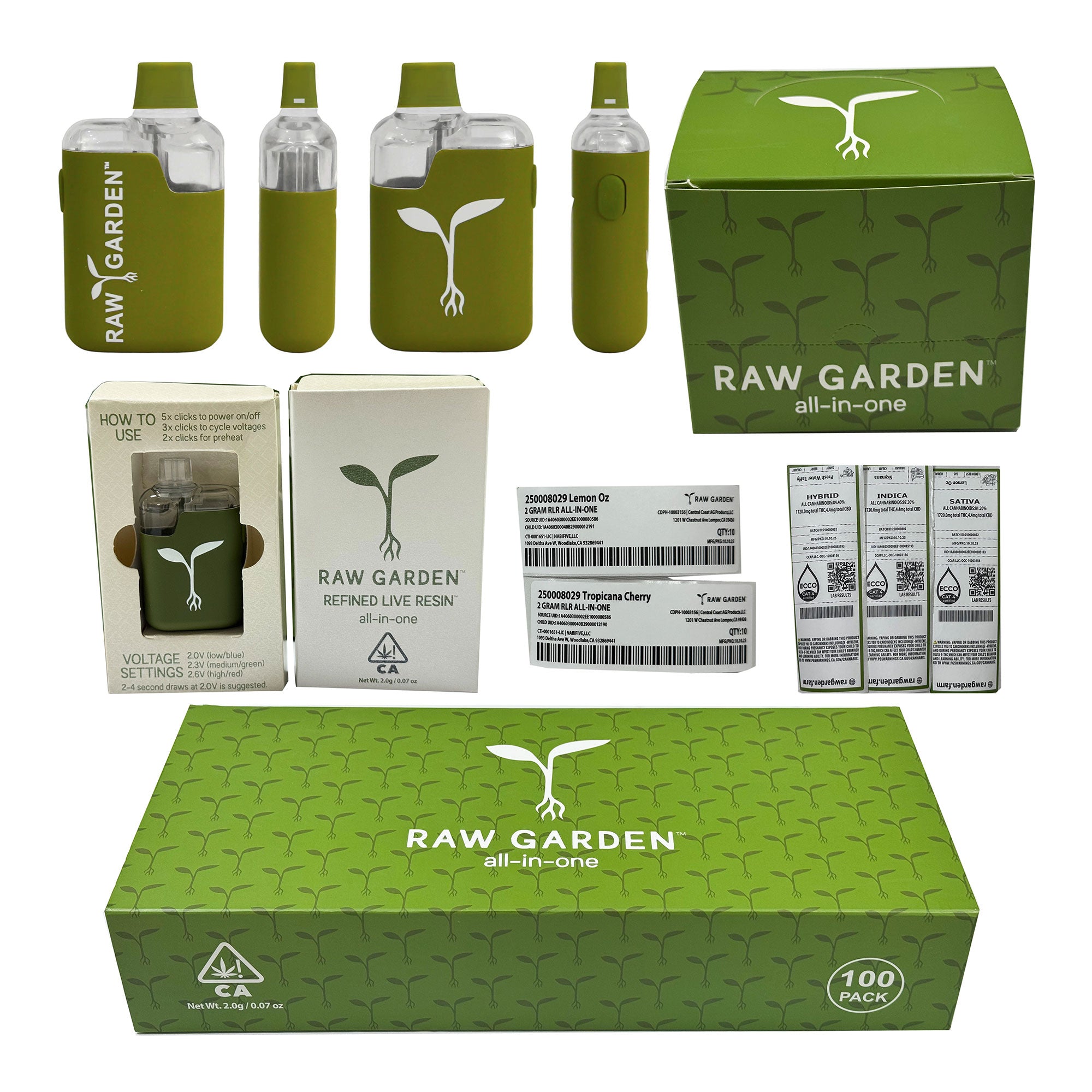 Raw Garden 2G Preheating Disposable Vape (500 Units / Per Lot)